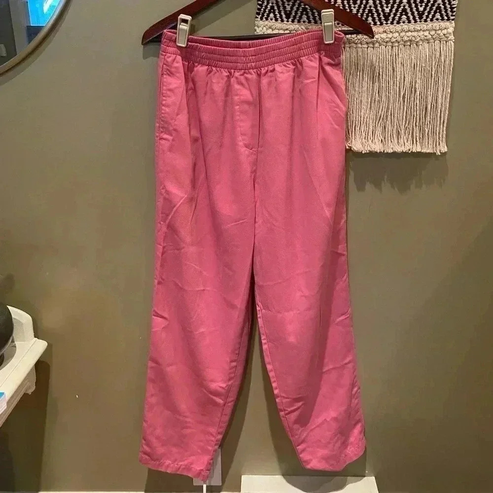 VINTAGE BASIC EDITIONS PINK WIDE LEG PANTS SIZE MEDIUM